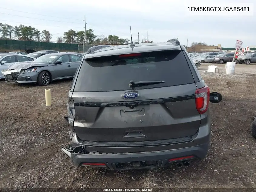 1FM5K8GTXJGA85481 2018 Ford Explorer Sport