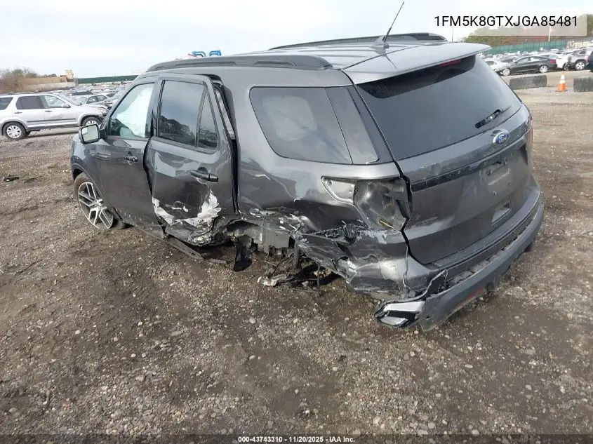 1FM5K8GTXJGA85481 2018 Ford Explorer Sport