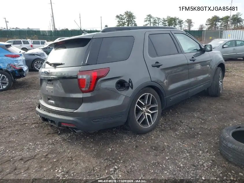 1FM5K8GTXJGA85481 2018 Ford Explorer Sport