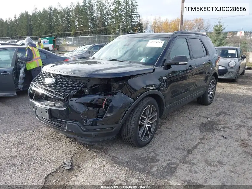 1FM5K8GTXJGC28686 2018 Ford Explorer Sport