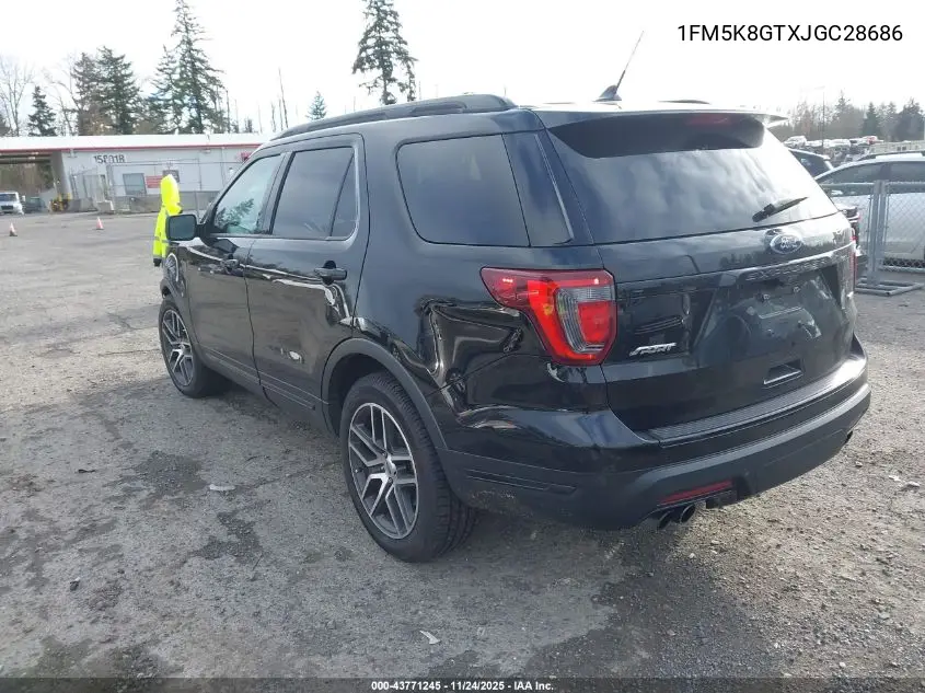 1FM5K8GTXJGC28686 2018 Ford Explorer Sport