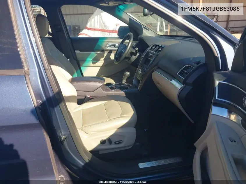 1FM5K7F81JGB63086 2018 Ford Explorer Limited