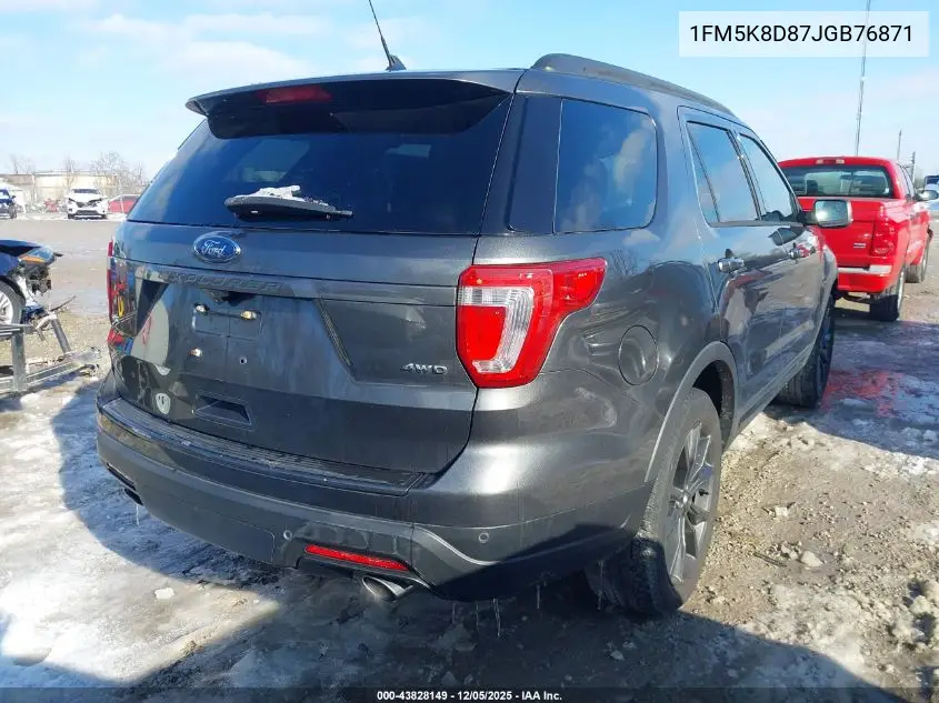 1FM5K8D87JGB76871 2018 Ford Explorer Xlt
