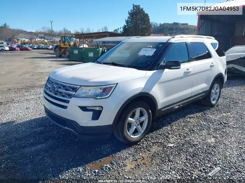 1FM5K7D82JGA04953 2018 Ford Explorer Xlt