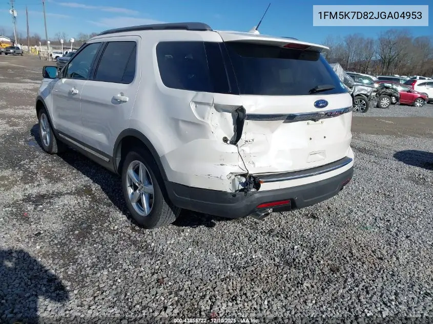 1FM5K7D82JGA04953 2018 Ford Explorer Xlt