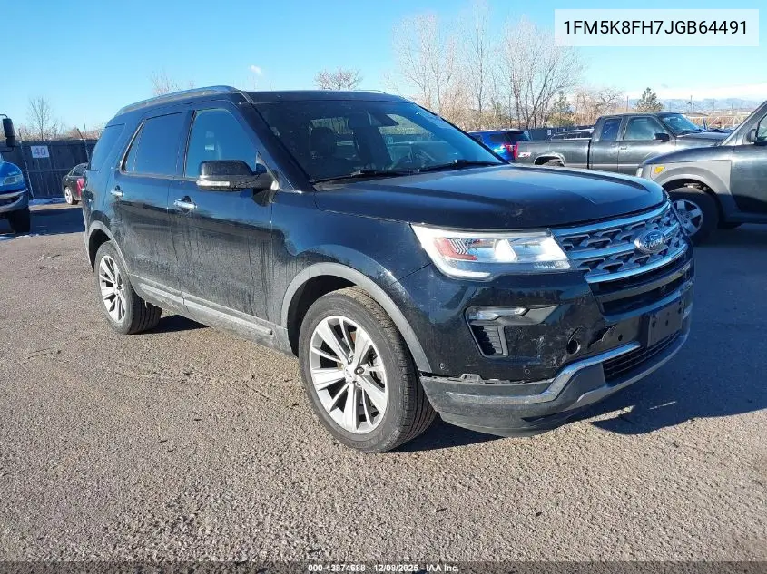 1FM5K8FH7JGB64491 2018 Ford Explorer Limited