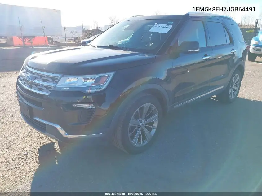 1FM5K8FH7JGB64491 2018 Ford Explorer Limited