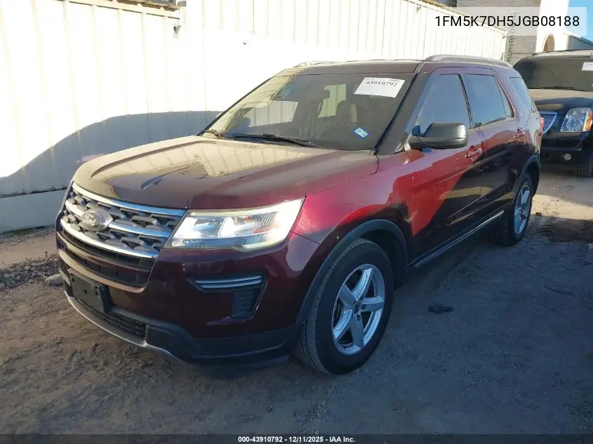 1FM5K7DH5JGB08188 2018 Ford Explorer Xlt