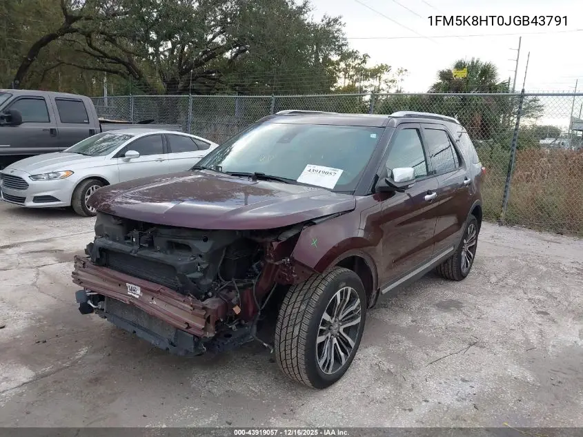 1FM5K8HT0JGB43791 2018 Ford Explorer Platinum