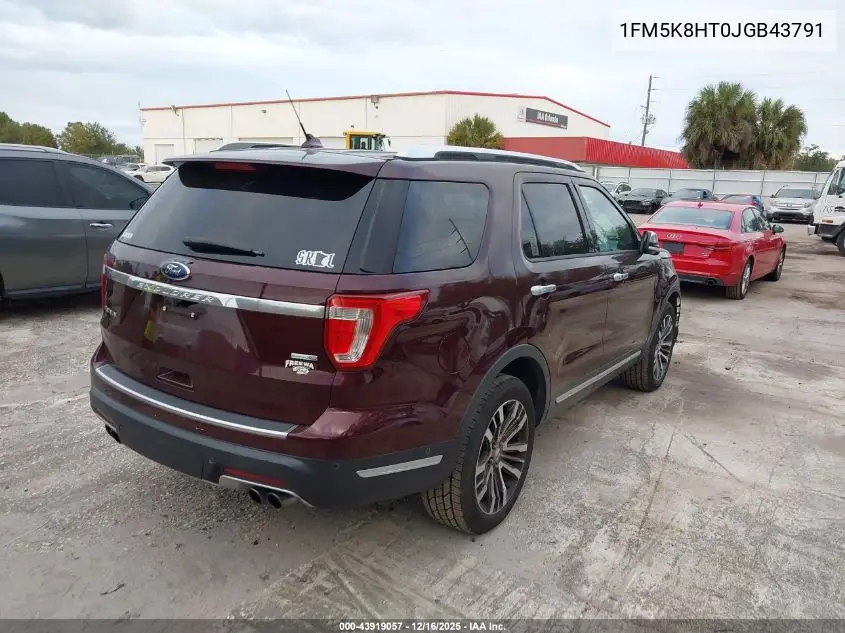 1FM5K8HT0JGB43791 2018 Ford Explorer Platinum