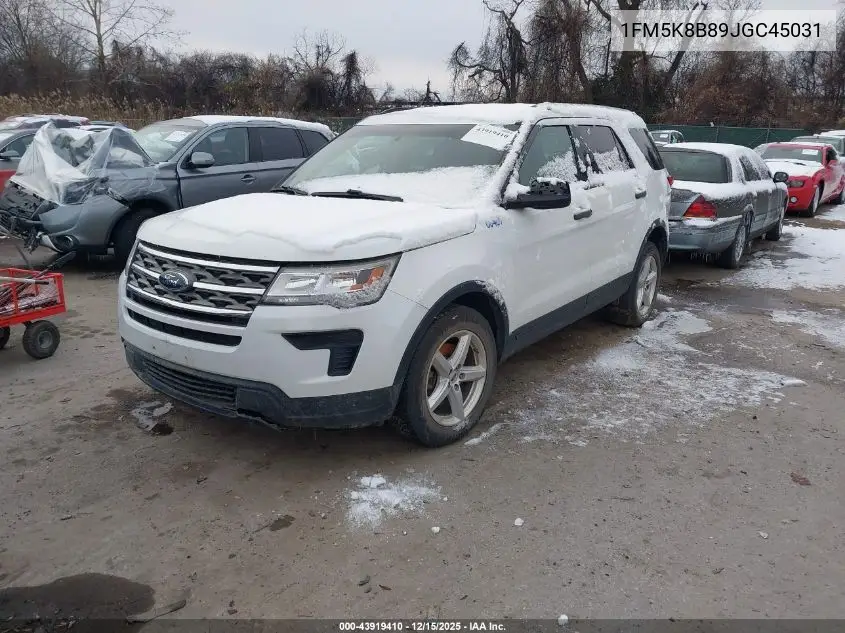 1FM5K8B89JGC45031 2018 Ford Explorer