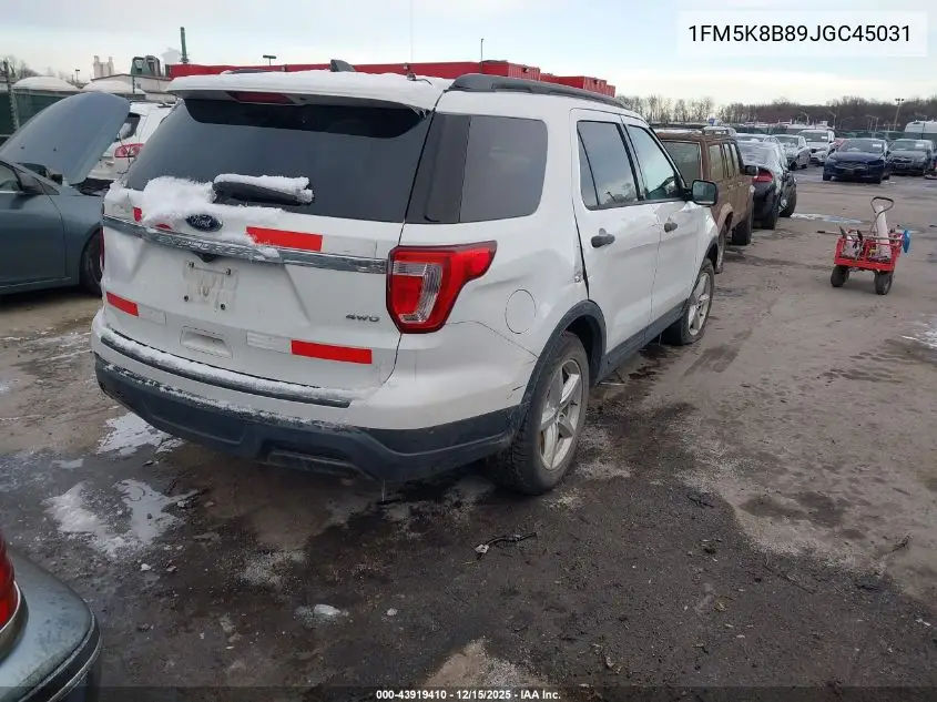 1FM5K8B89JGC45031 2018 Ford Explorer