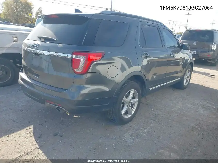 1FM5K7D81JGC27064 2018 Ford Explorer Xlt