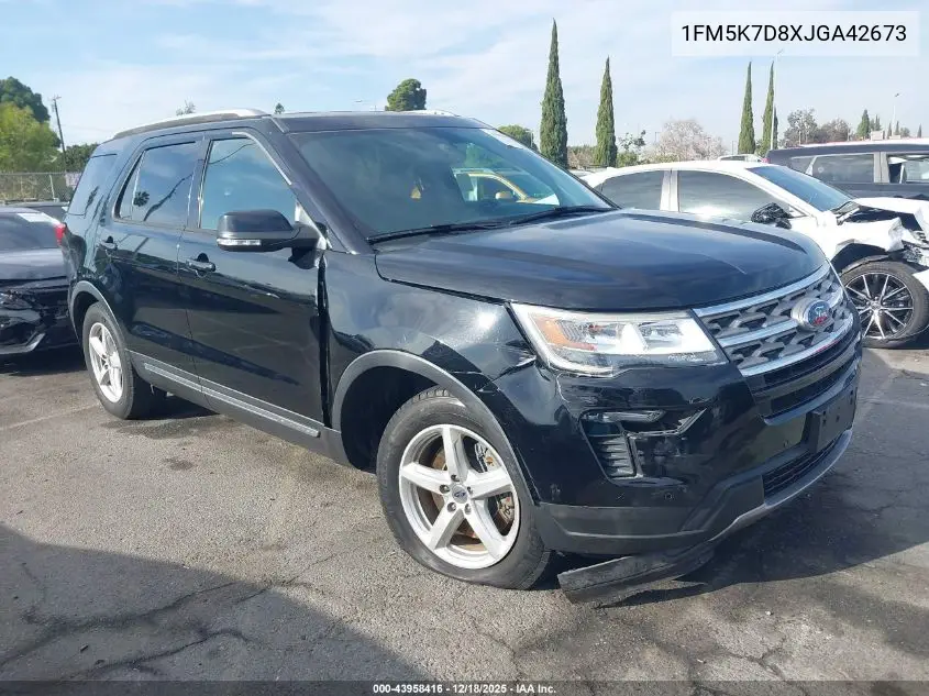 1FM5K7D8XJGA42673 2018 Ford Explorer Xlt