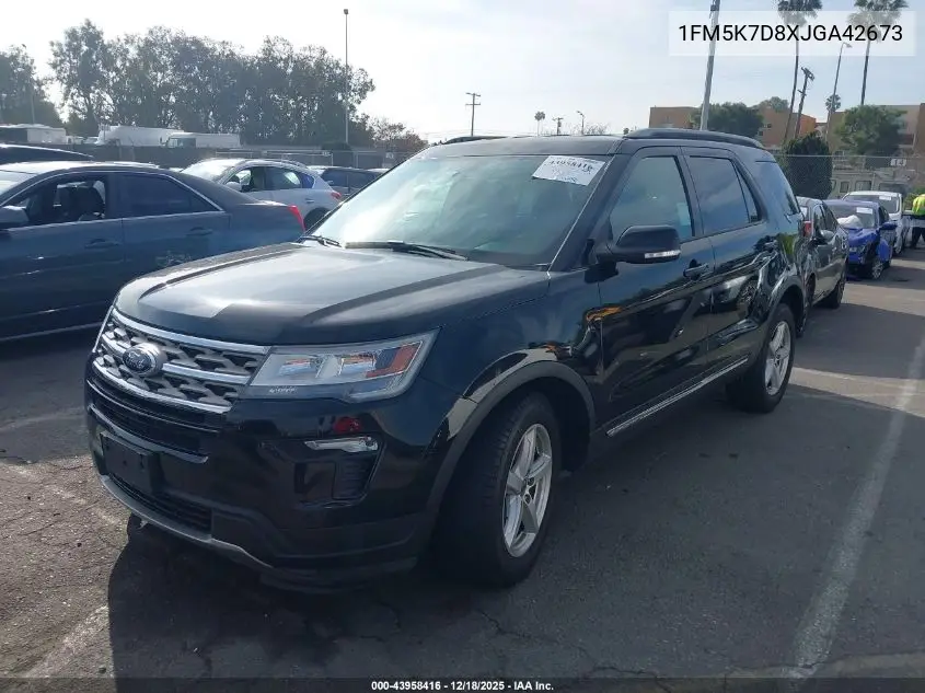 1FM5K7D8XJGA42673 2018 Ford Explorer Xlt