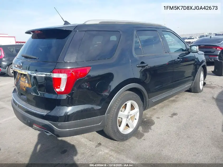 1FM5K7D8XJGA42673 2018 Ford Explorer Xlt