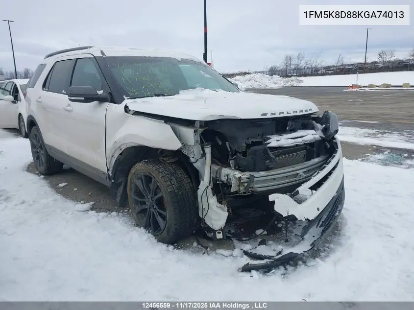 1FM5K8D88KGA74013 2019 Ford Explorer Xlt