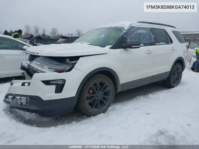 1FM5K8D88KGA74013 2019 Ford Explorer Xlt