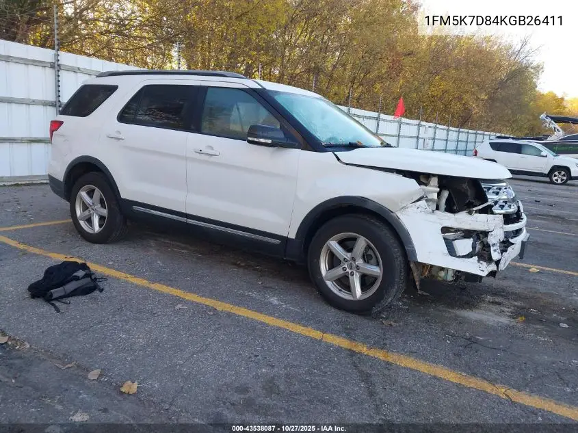 1FM5K7D84KGB26411 2019 Ford Explorer Xlt