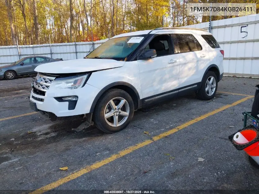 1FM5K7D84KGB26411 2019 Ford Explorer Xlt
