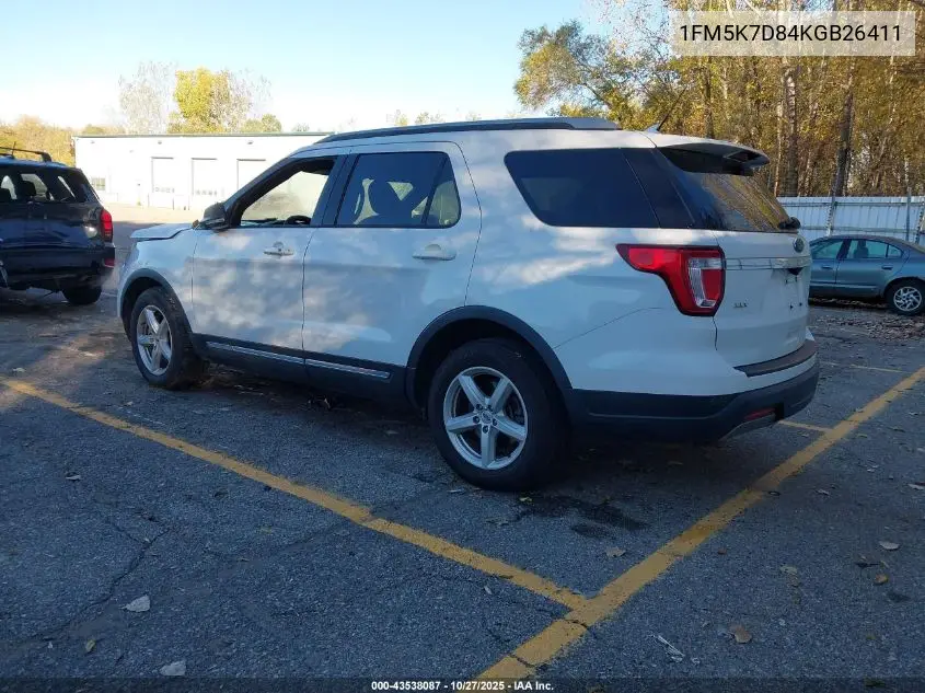 1FM5K7D84KGB26411 2019 Ford Explorer Xlt