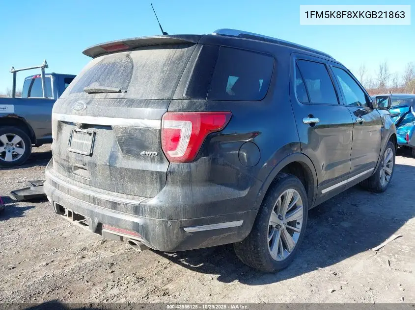 1FM5K8F8XKGB21863 2019 Ford Explorer Limited