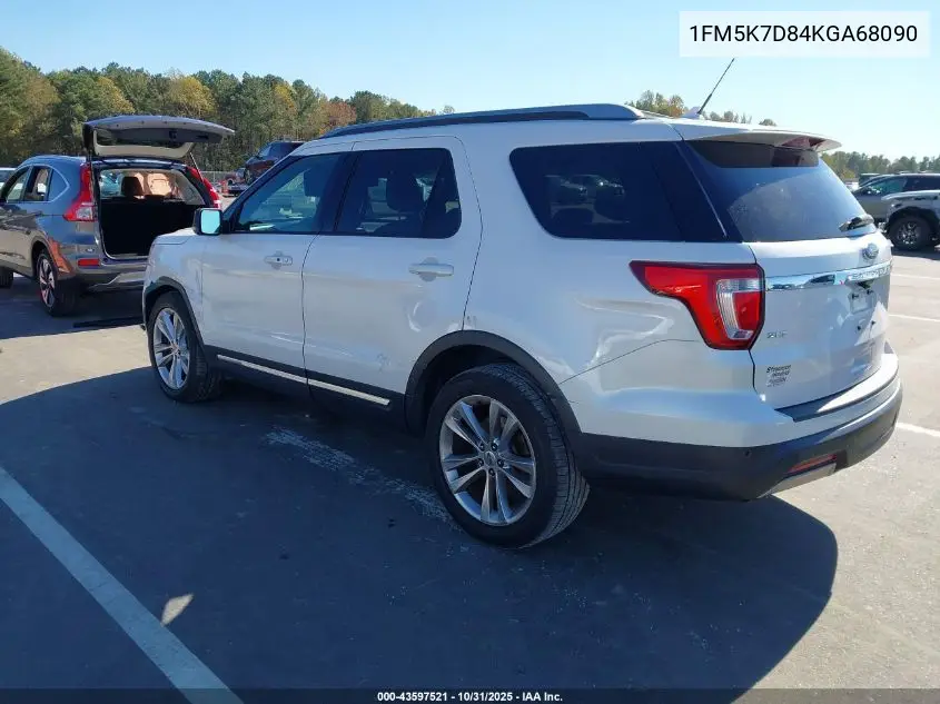 1FM5K7D84KGA68090 2019 Ford Explorer Xlt