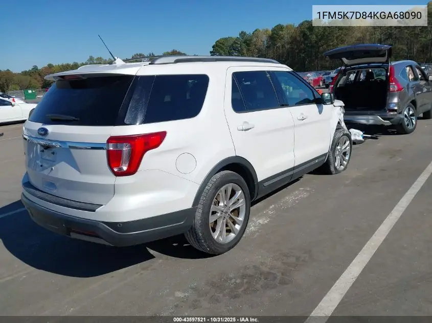 1FM5K7D84KGA68090 2019 Ford Explorer Xlt