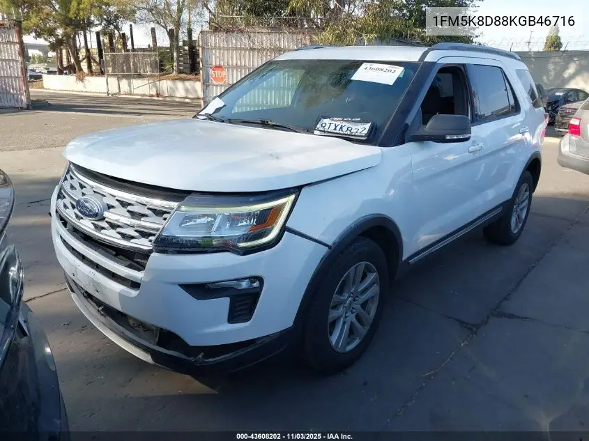 1FM5K8D88KGB46716 2019 Ford Explorer Xlt