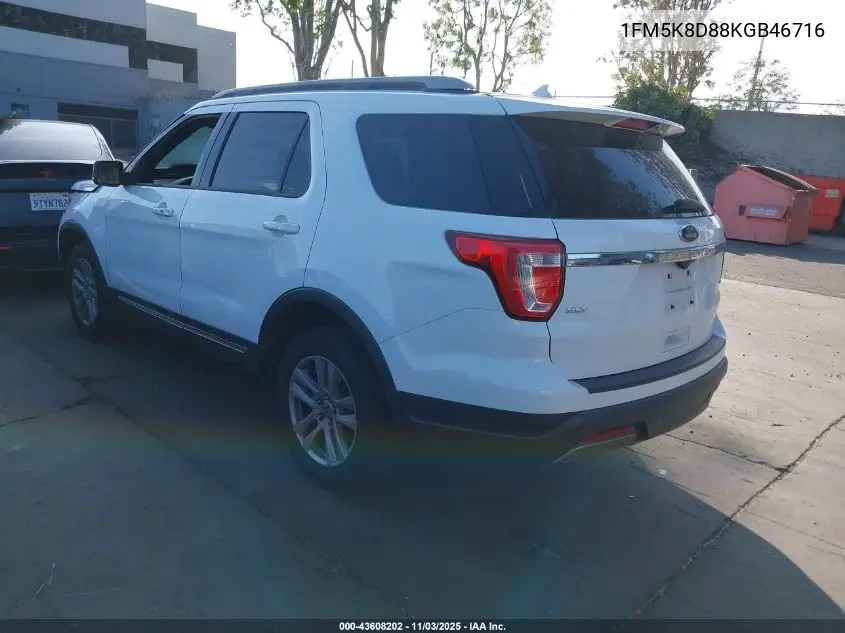 1FM5K8D88KGB46716 2019 Ford Explorer Xlt