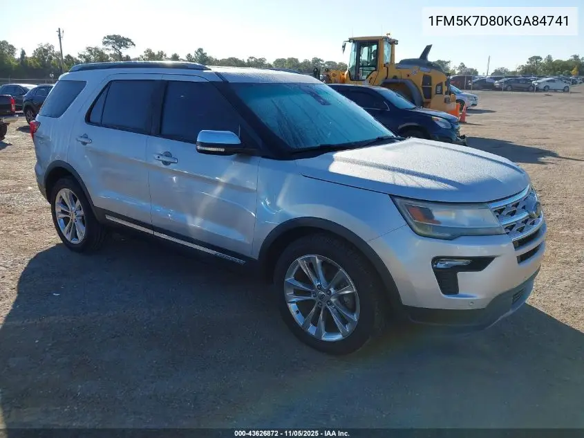 1FM5K7D80KGA84741 2019 Ford Explorer Xlt