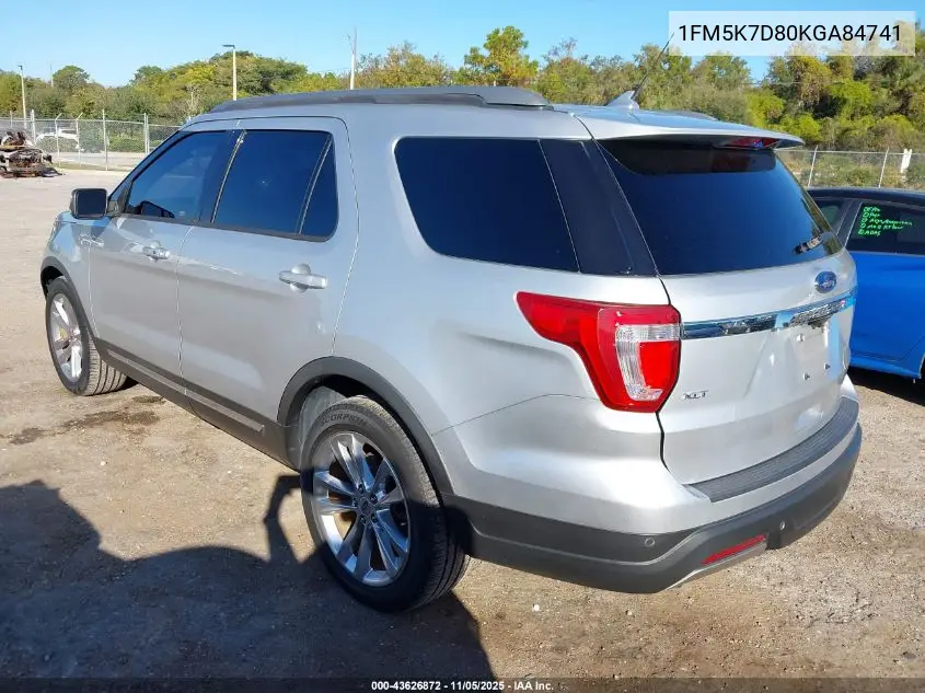 1FM5K7D80KGA84741 2019 Ford Explorer Xlt