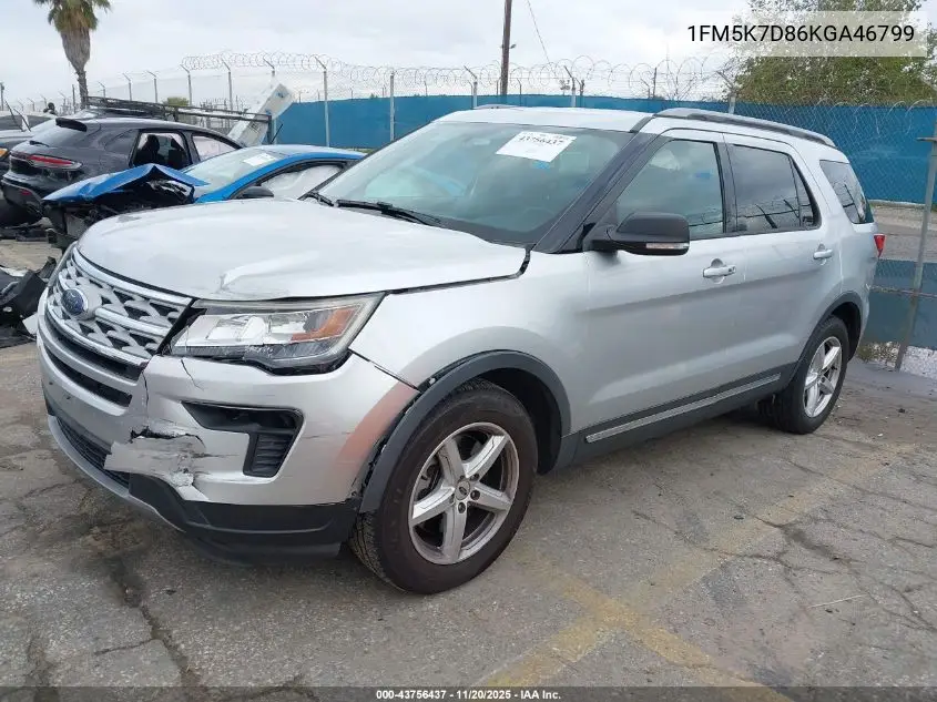 1FM5K7D86KGA46799 2019 Ford Explorer Xlt