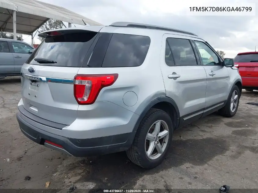 1FM5K7D86KGA46799 2019 Ford Explorer Xlt