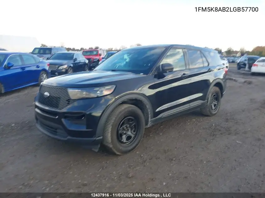 1FM5K8AB2LGB57700 2020 Ford Explorer Police Interceptor
