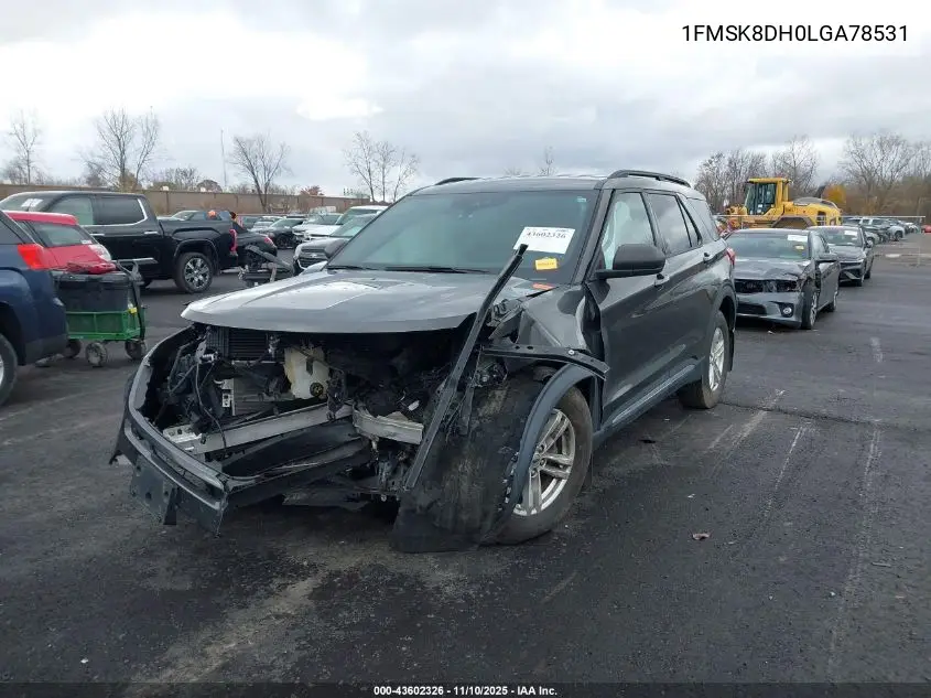 1FMSK8DH0LGA78531 2020 Ford Explorer Xlt