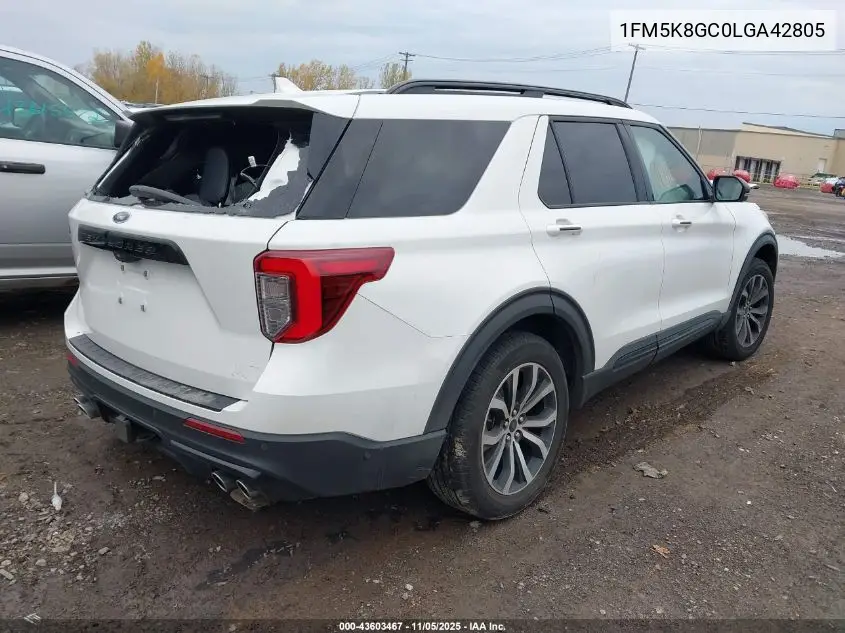 1FM5K8GC0LGA42805 2020 Ford Explorer St