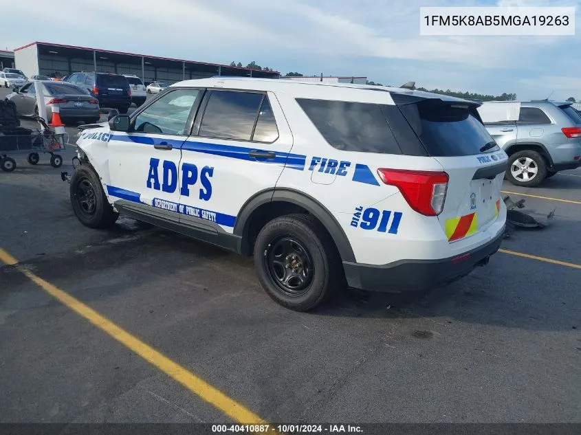 1FM5K8AB5MGA19263 2021 Ford Explorer Police Interceptor