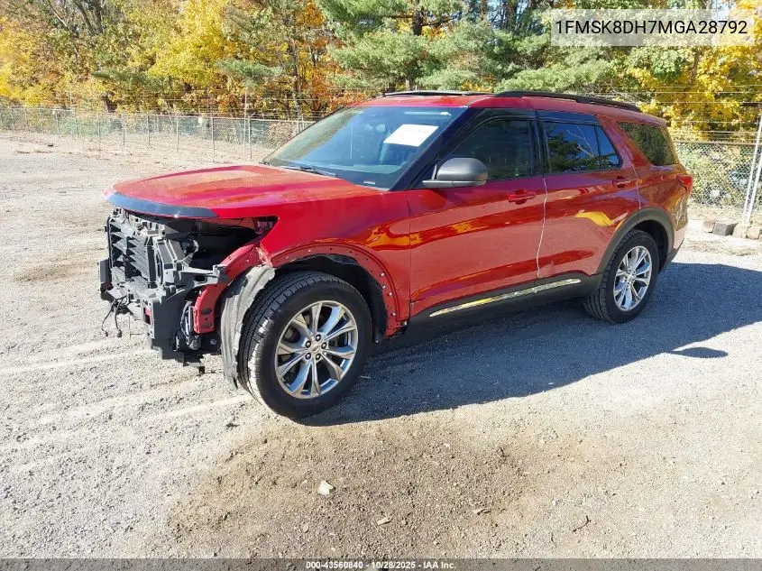 1FMSK8DH7MGA28792 2021 Ford Explorer Xlt