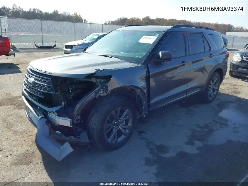1FMSK8DH6MGA93374 2021 Ford Explorer Xlt