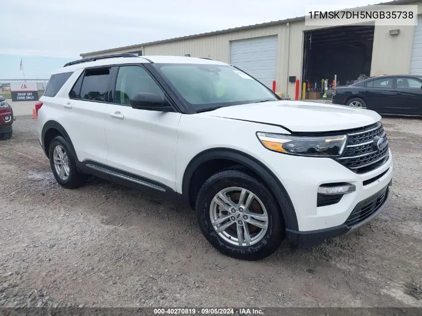 2022 Ford Explorer Xlt VIN: 1FMSK7DH5NGB35738 Lot: 40270819