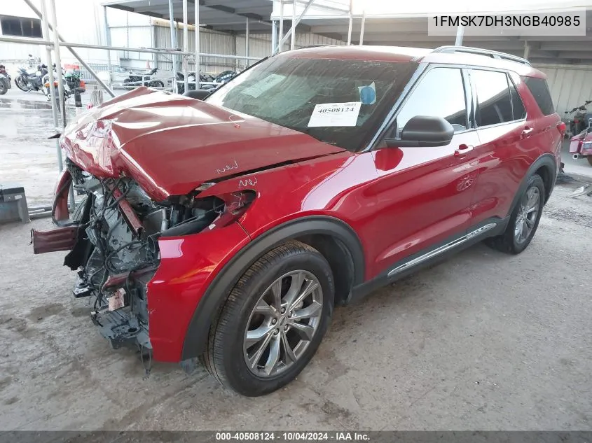 1FMSK7DH3NGB40985 2022 Ford Explorer Xlt