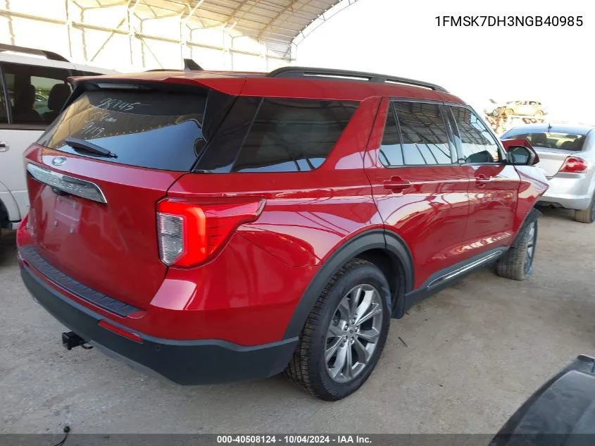 1FMSK7DH3NGB40985 2022 Ford Explorer Xlt