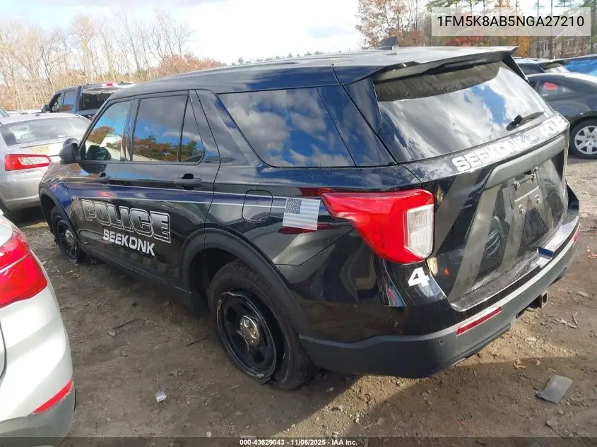 1FM5K8AB0NGA27210 2022 Ford Police Interceptor Utility