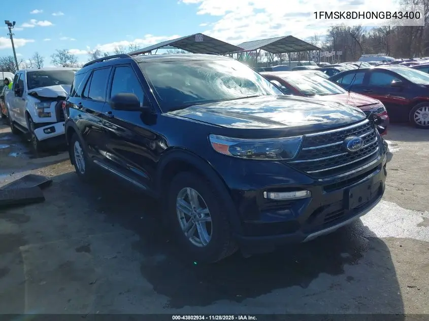 1FMSK8DH0NGB43400 2022 Ford Explorer Xlt