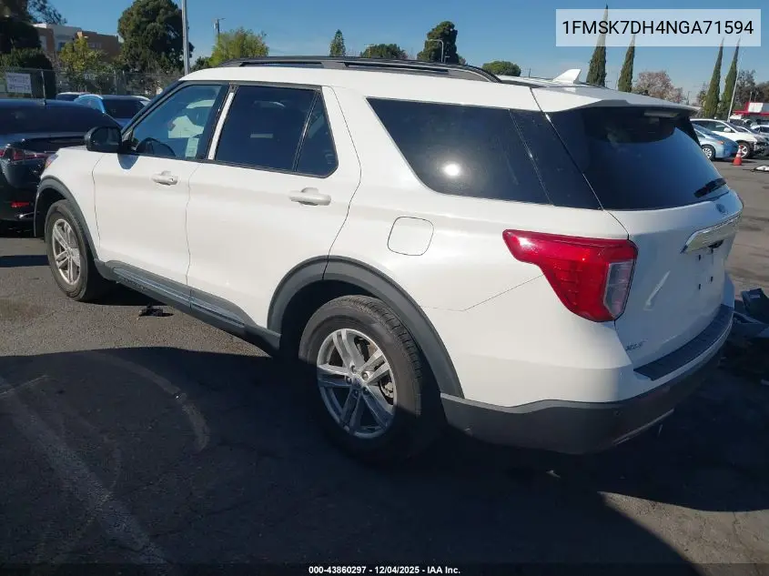 1FMSK7DH4NGA71594 2022 Ford Explorer Xlt