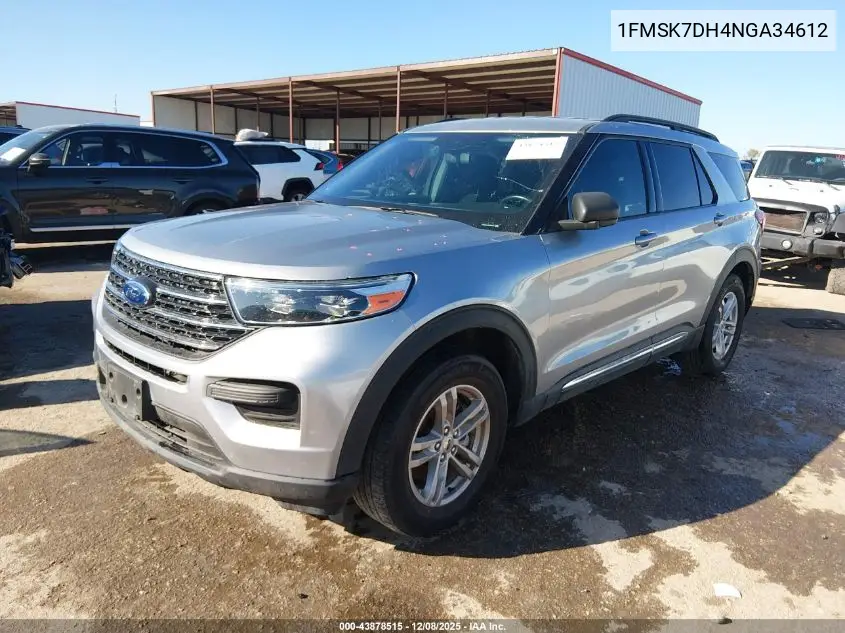 1FMSK7DH4NGA34612 2022 Ford Explorer Xlt
