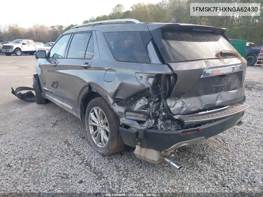 1FMSK7FHXNGA62430 2022 Ford Explorer Limited