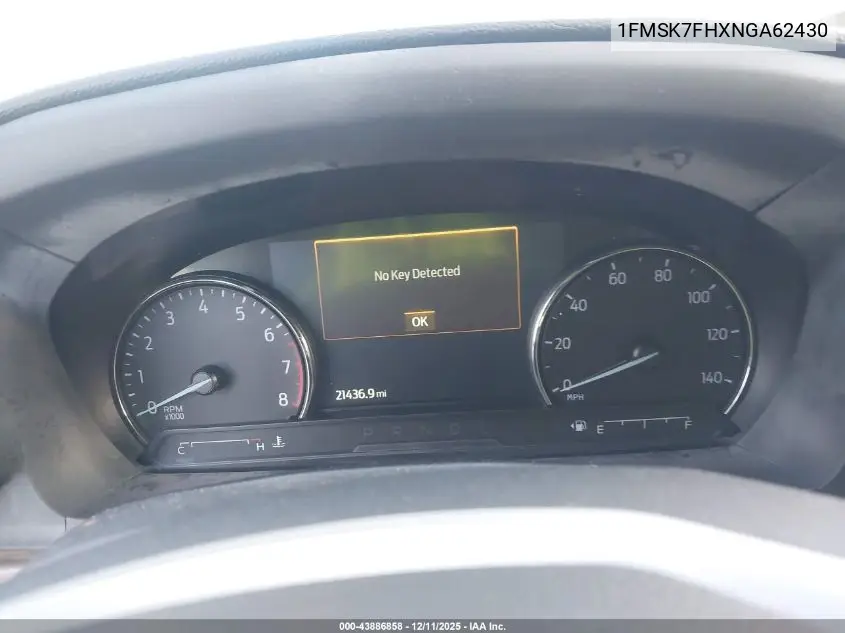 1FMSK7FHXNGA62430 2022 Ford Explorer Limited