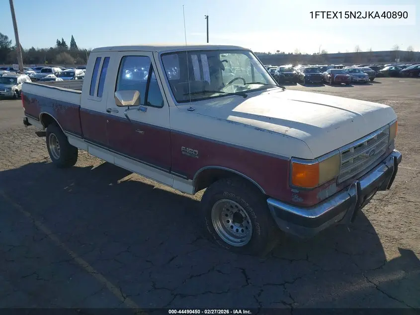 1988 Ford F150 VIN: 1FTEX15N2JKA40890 Lot: 44490450